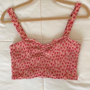 Pink rose crop top